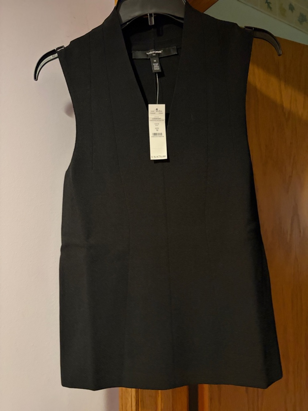 White House Black Market Black V-Neck Sleeveless Tank Top